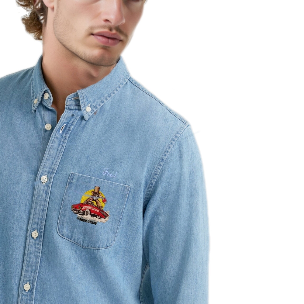 IMUS IN THE MORNING Vintage Blue Denim Button Down "Fred" Shirt Size XXL...